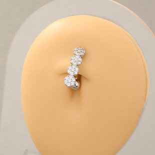 European and American fashion high sense new sunflower belly button nail accessories fashion accessories do not fade
