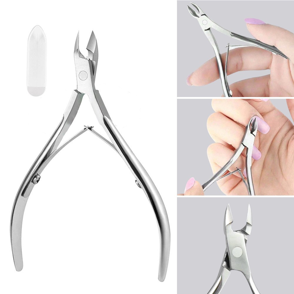 4 tijeras de manicura de piel muerta, borde de manicura para eliminar la piel muerta, tijeras de uñas profesionales de alto nivel para eliminar las uñas de cuerno barbado