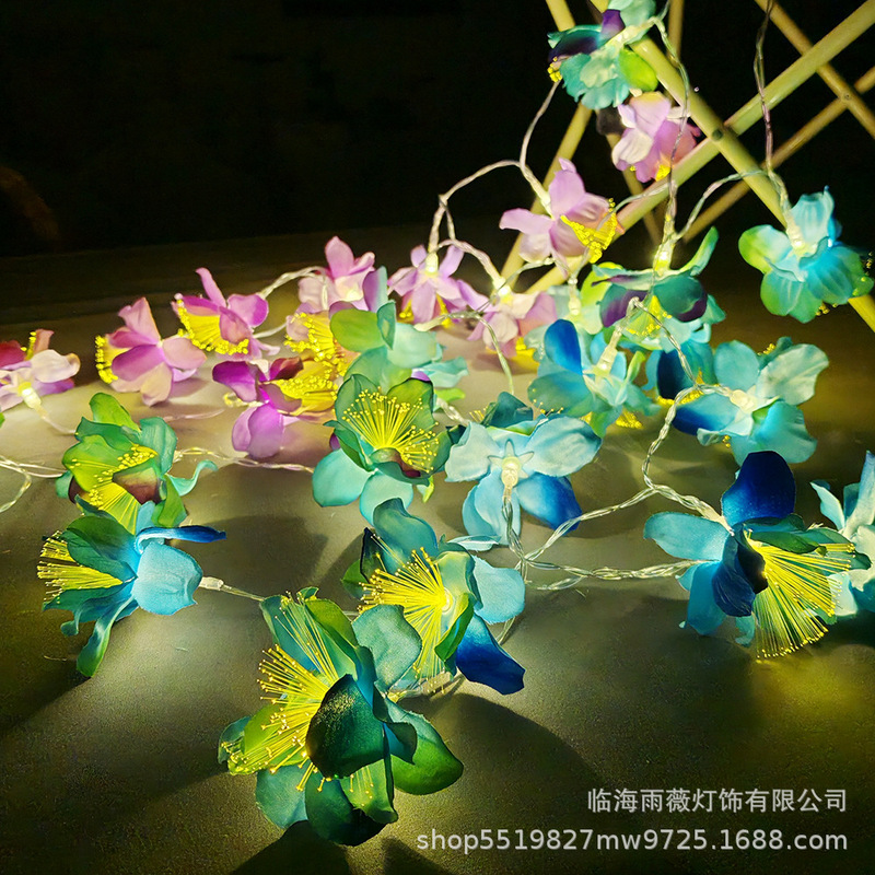 Cross-border evening fragrance LED light string simulation flower luminous flower head lights Christmas wedding party home decoration wholesale