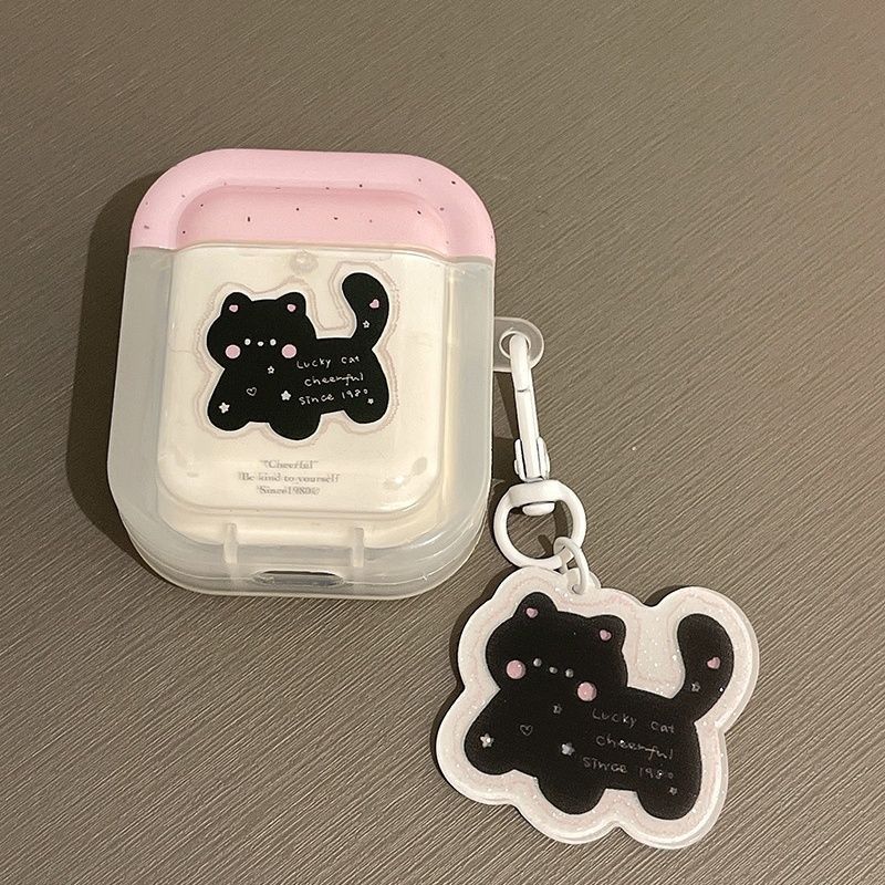 Capa de polvo para gatos negros para AirPods4 generación de Apple auriculares AirPodspro2 caso Bluetooth 5 generación