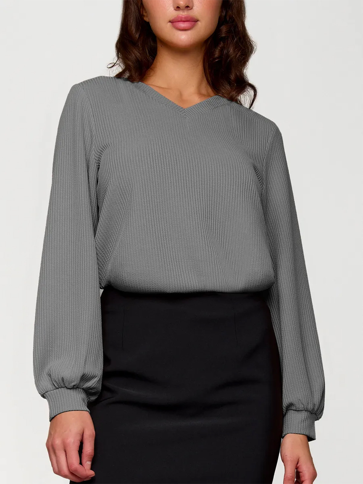 Comercio extranjero ropa de mujer transfronteriza Rusia explosión otoño invierno camisetas de punto de color sólido al por mayor fabricantes de camisetas de punto suéter de cuello en V mujeres