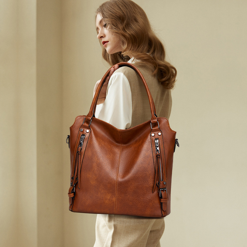 European and American Cross-Border New 2025 Fashion Casual Women's Tote Bag Letter Bag Retro Handbag Single Shoulder Crossbody Women's Bag