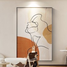 现代简约客厅装饰画沙发背景墙落地画抽象人物轻奢玄关感挂画单张
