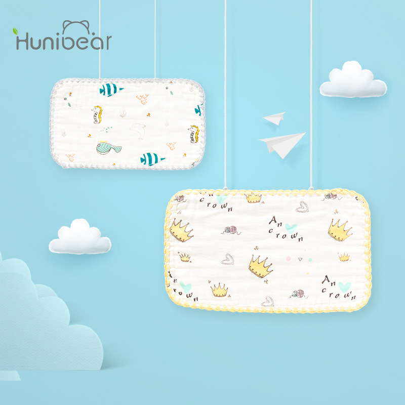 baby pillow pure cotton Gauze newborn baby summer ventilation Sweat spit up Clouds