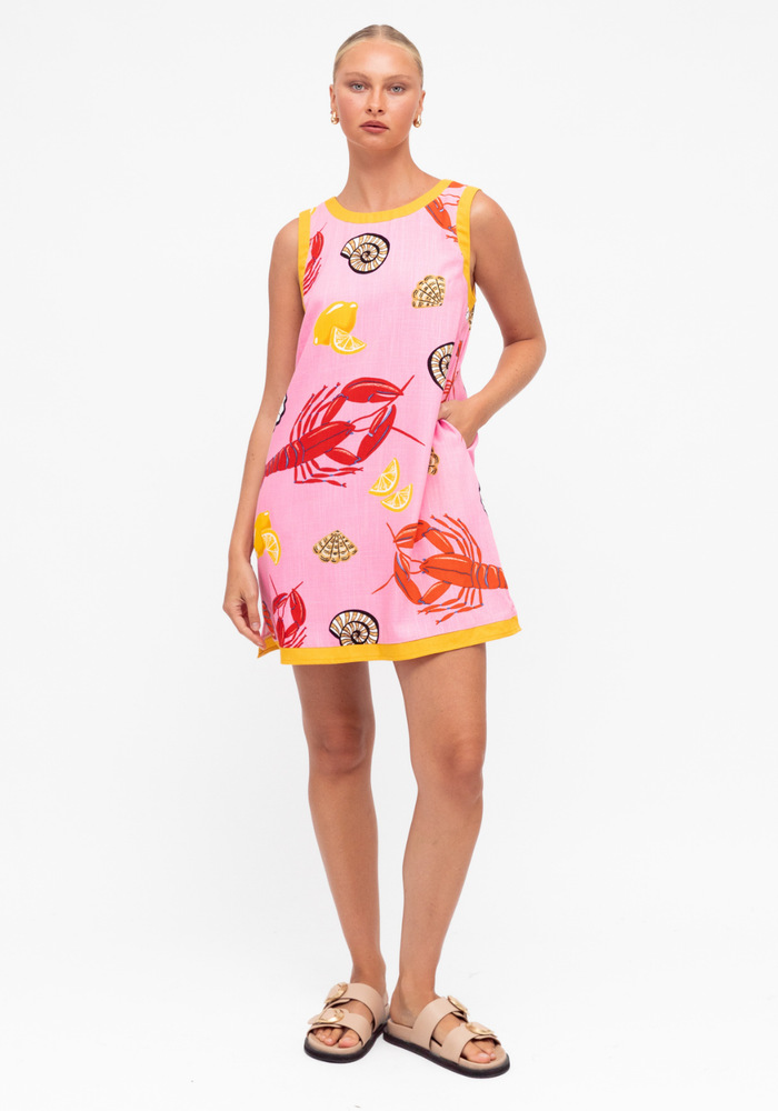 Conch, Shell Pattern Summer Season Wholesale Women's Casual Marine Style Streetwear Conch Shell Holiday Daily Round Neck Sleeveless A- Line Skirt
