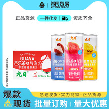 九日冰祖气泡果汁饮料320ml*24罐荔枝芭乐茶自助餐厅饮品整箱批发