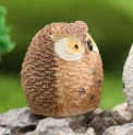 Micro landscape figurine set, 4-piece resin owl dolls, assorted colors (white, yellow, light brown)