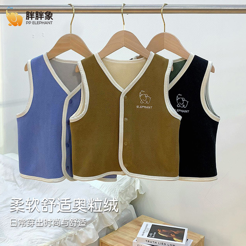 Chaleco caliente para niños 2024 nuevo otoño y invierno niñas niños primavera y otoño hombro de hombro universal