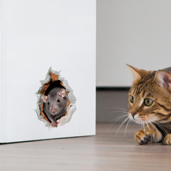 跨境CH15001破牆老鼠牆貼家具美化裝飾自粘貼紙房間客廳臥室布置