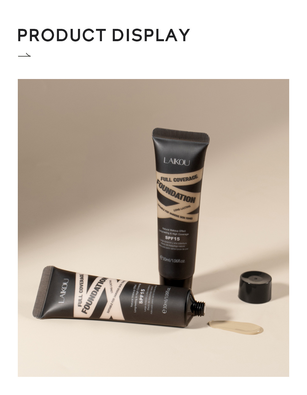 Laicome Foundation 30g(Tube) does not smudge makeup, enhances makeup and brightens skin. 9-color cosmetics sent in one piece undefined