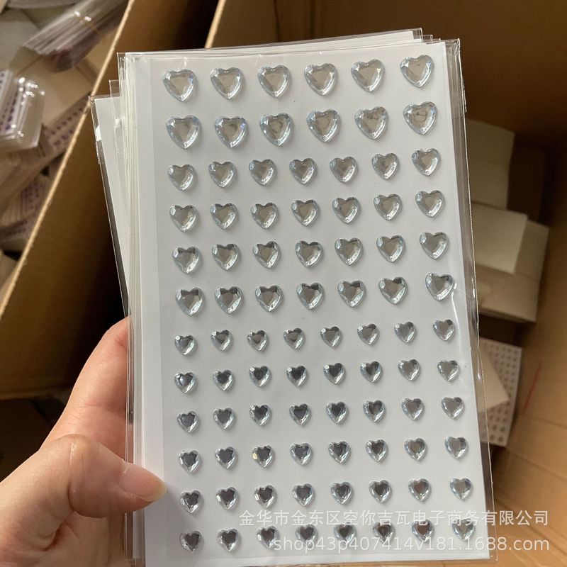 ✅多色大小爱心水晶贴钻贴脸眼部闪钻幼儿园奖励装饰脸部水钻贴|undefined