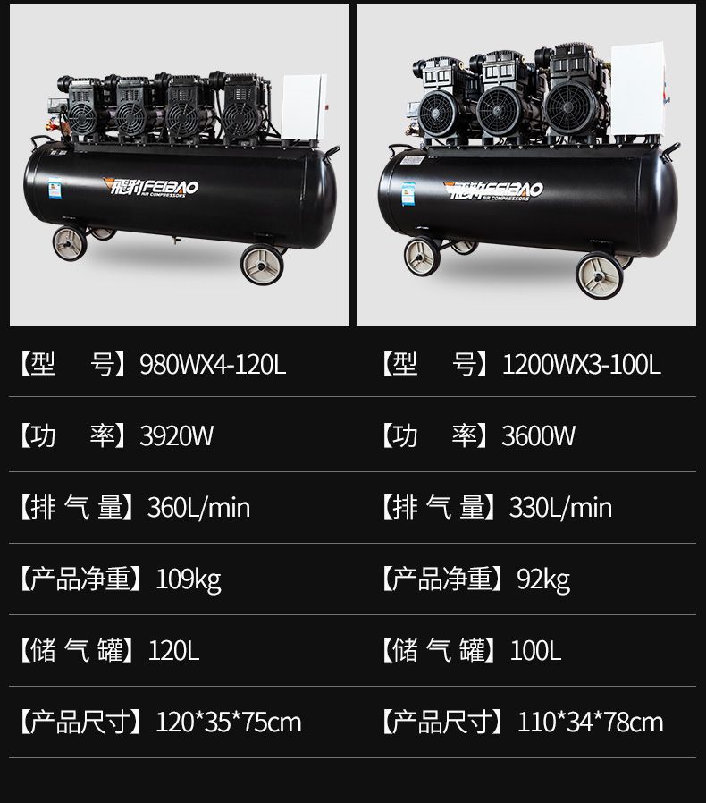 Feibao Home Decoration Small Air Compressor Oil-Free Silent Air Pump High Pressure Woodworking Paint Air Compressor 220V Dental