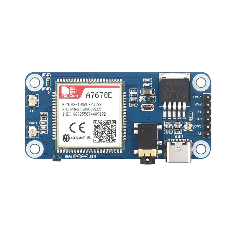 Плата расширения для Raspberry Pi Cat‑1/GSM/GPRS/GNSS, LTE CAT‑1/2G сеть, модуль A7670E