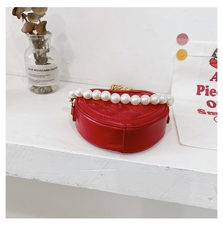 Lingge Pearl Chain Children's Bag Fashion One-shoulder Messenger Bag Coin Purse display picture 39
