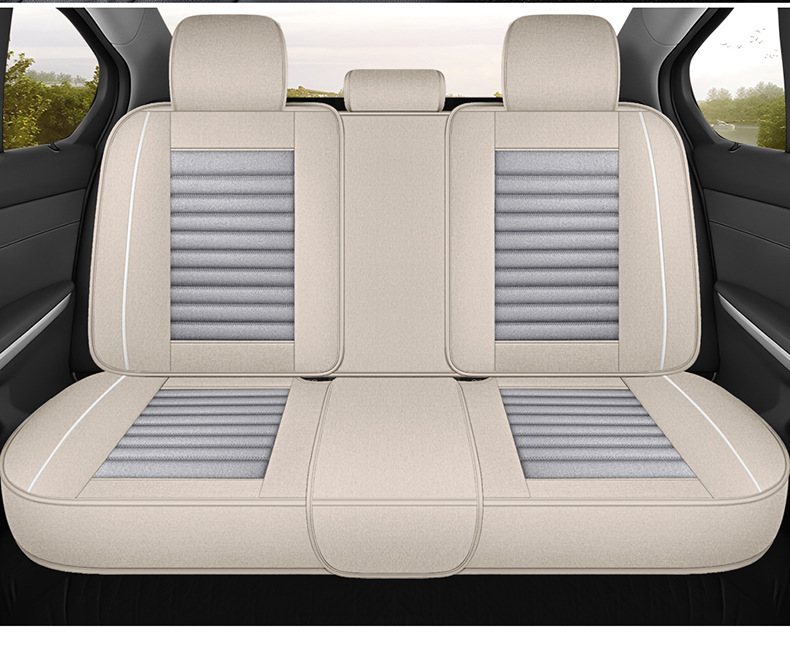 Cross-Border 2026 New Model Coarse Linen Full-Cover Seat Cushion, Breathable, Wear-Resistant, Suitable for All Seasons, Five-Seater Car Seat Cover