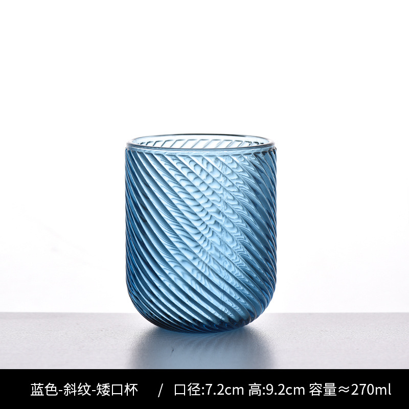 Copa de rayas verticales de vidrio retro europeo, copa de vino tinto, copa de postre alto de helado, copa de vino de frutas de uva de champán casero