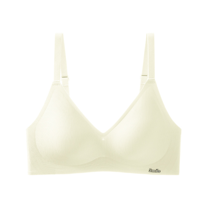 B78 固定カップ 快適シームレス下着 小胸プッシュアップ 副乳縮小 たるみ防止 ゼリーストリップ リムなしブラ|undefined