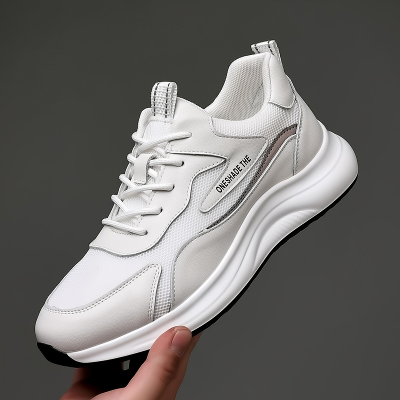 Herren Freizeitschuhe Aus Leder Mit Atmungsaktivem Mesh Und Sohle_voghion.com