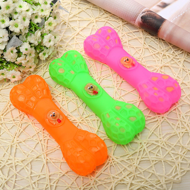 Fábrica al por mayor juguete para mascotas flor hueso resistente a mordeduras sonido molar vinilo juguete peluche Golden Retriever perro juguete