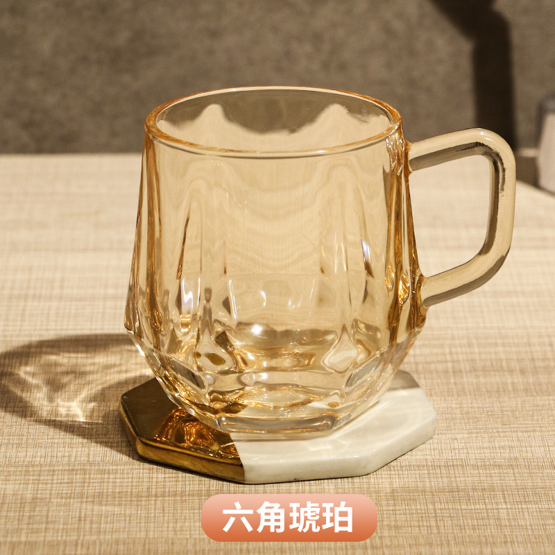 Hexagonal, amber
