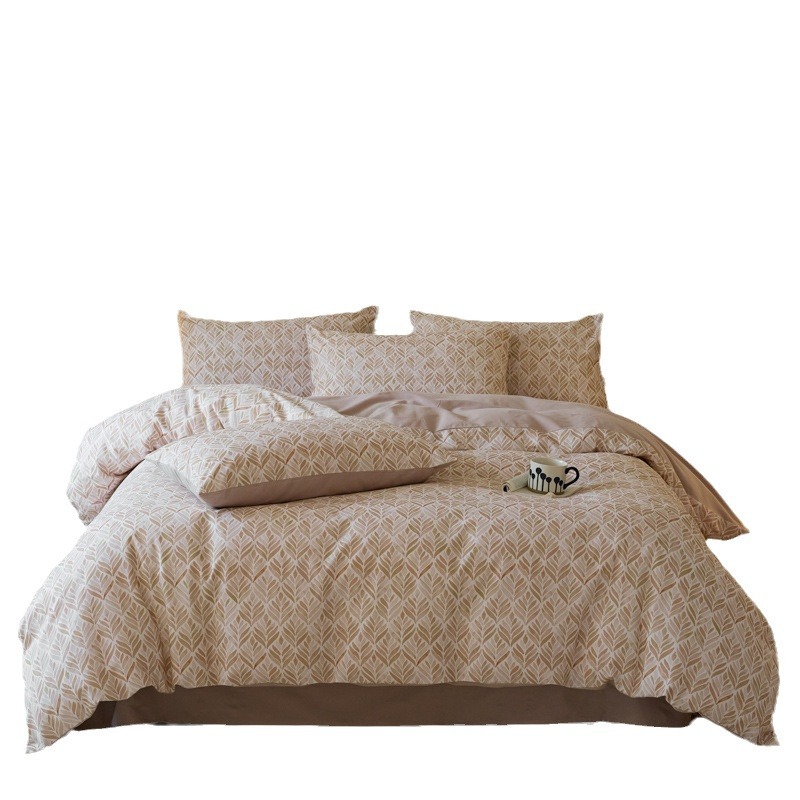 Alta gama A algodón abrasivo de cuatro piezas de invierno engrosado sábanas de cama de algodón de lana larga cálida 60s de cuatro piezas