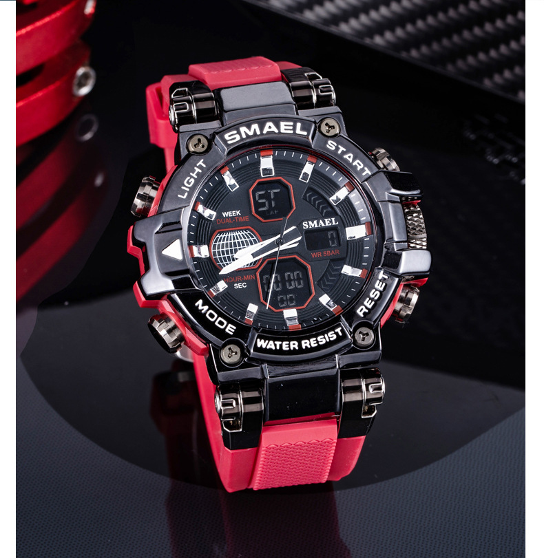 2023 neue SMAEL Schwarz Samurai Legierung Uhr männer Multifunktionale Elektronische Uhr Heißer Trend herren Uhr Business Uhr Mode_voghion.com