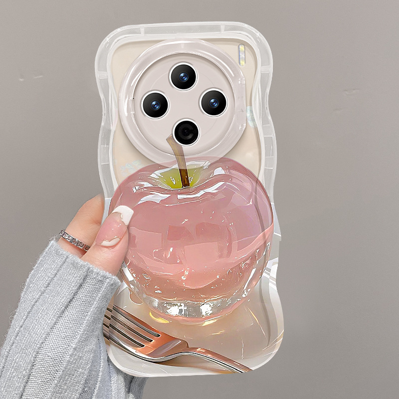 水晶苹果适用vivox200pro手机壳s19/17双支架x100/90手链s18硅胶