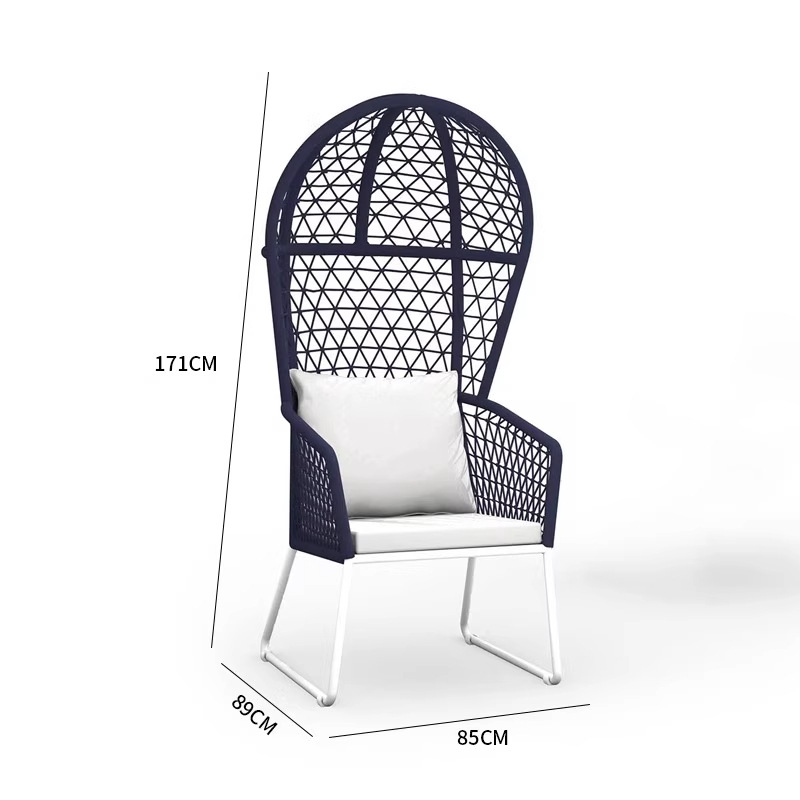 Sofá nórdico de teca al aire libre combinación de villa balcón al aire libre silla de caña ocio jardín al aire libre cuerda tejida muebles de madera maciza
