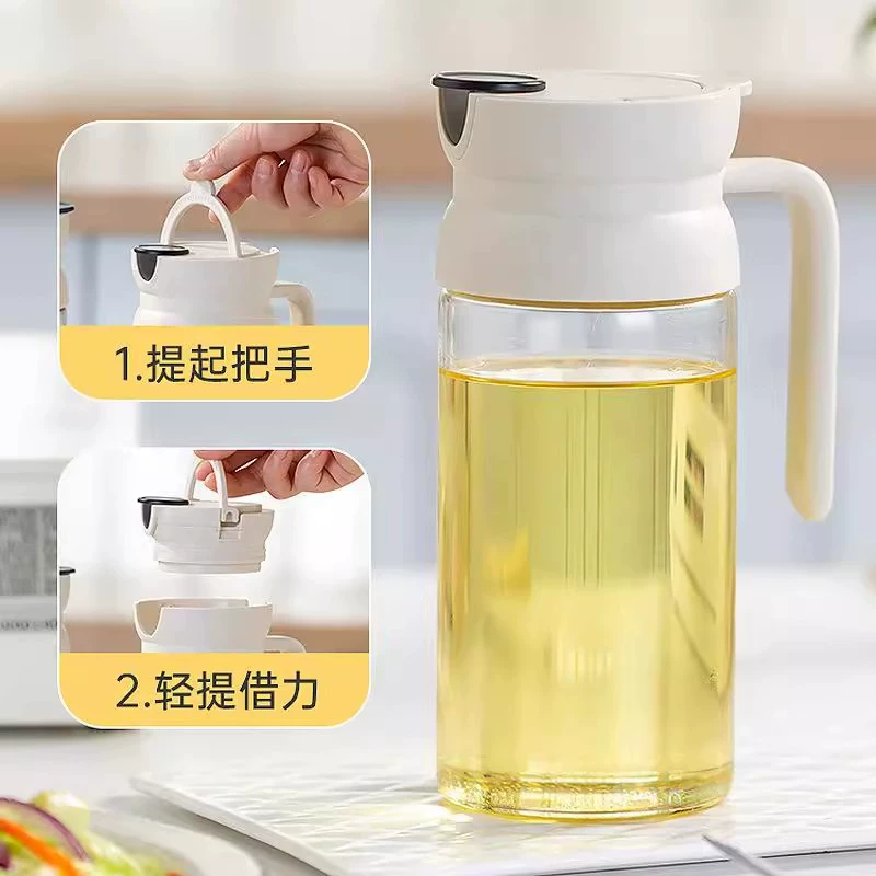 Automatic foldable glass antibacterial hermetic oil dispenser canned