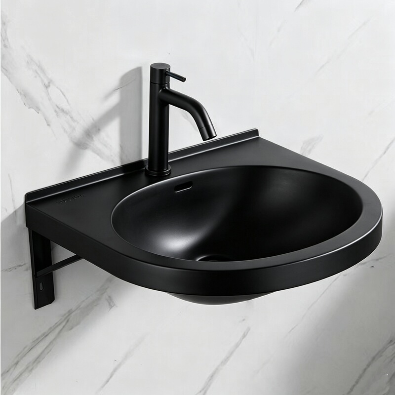 Small-sized wall-mounted triangular washbasin for home balconies, 304 stainless steel bathroom corner washbasin