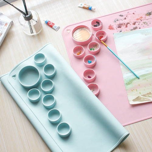 Cross-border new product silicone children's painting mat wipeable and washable creative art supplies graffiti drawing board pigment palette