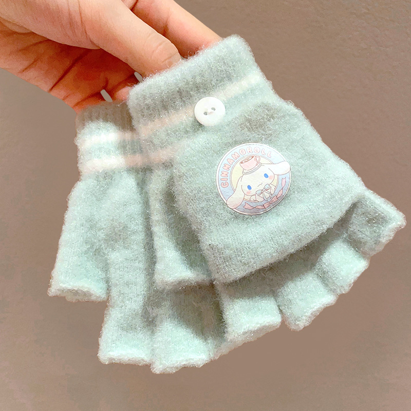 Guantes pequeños para niños, cunas de medio dedo para bebés, niñas y niños, engrosados en invierno, cálidos y a prueba de viento, juegos de cinco dedos para bebés y niños pequeños en otoño e invierno