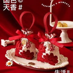 2025新款结婚喜糖袋子婚礼帆布糖袋喜糖盒子手提糖果袋免折叠
