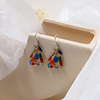 Camouflage cartoon earrings, Korean style, simple and elegant design, wholesale