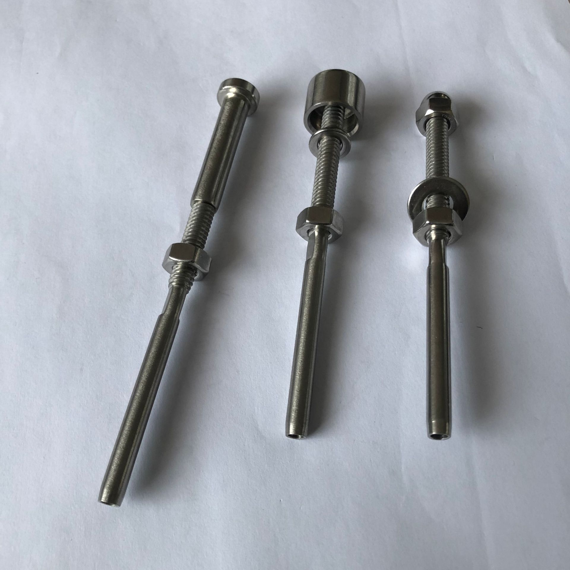 T316栏杆线缆接线器 1/8跨境直杆压接收紧不锈钢配件 厂家批发