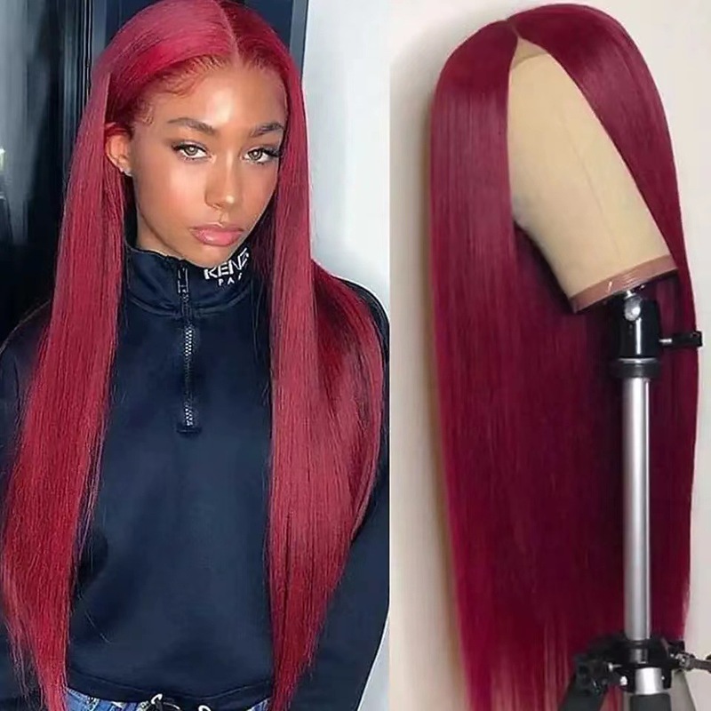 アマゾンの人気は13*4前のレースの長いストレートかつらの頭のカバーのhuman hair wigの現物は代行します。|undefined