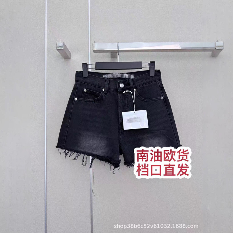【Nanyou Weimei High-End Women's Clothing】26 New American Retro Trendy Letter Rhinestone Pocket Denim Shorts 【Nanyou Weimei High-End Women's Clothing】26 New American Retro Trendy Letter Rhinestone Pocket Denim Shorts