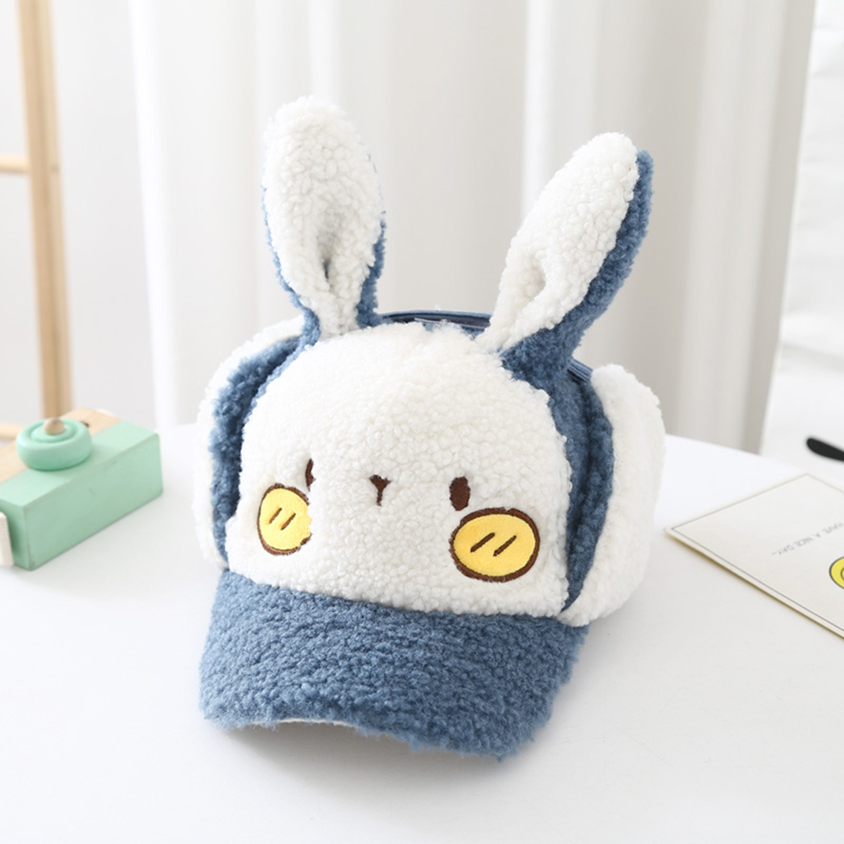 Children's Rabbit Ears Teddy Velvet Earmuffs Windproof Hat Wholesale Nihaojewelry display picture 2