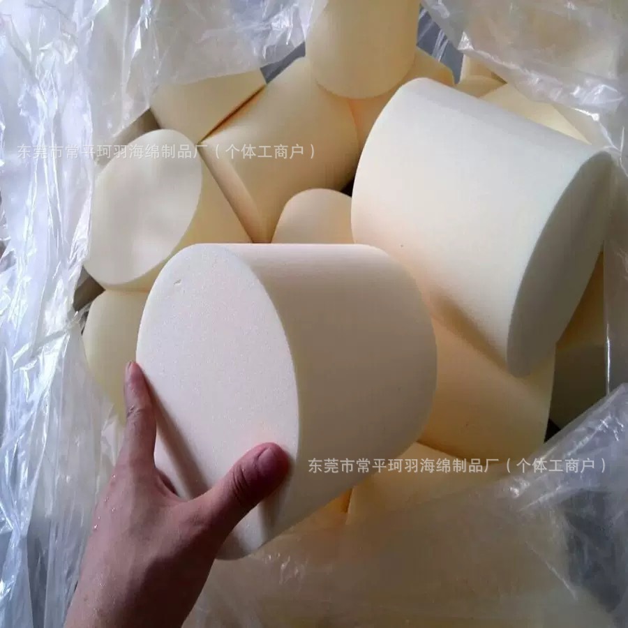 定制地暖管道清洁绵圆柱填充抗压防变形透气高密度白色圆形海绵