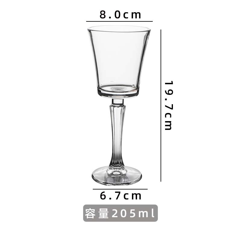 Vintage tazas de vino a rayas verticales tazas de vidrio de pie alto tazas de champán caseras europeas de alto valor de vino tazas de vino de fruta