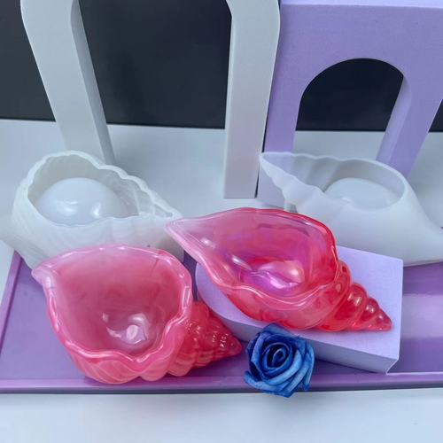 Fat Yaya diy mirror conch and snail glue mold conch table jewelry storage box silicone mold cross-border