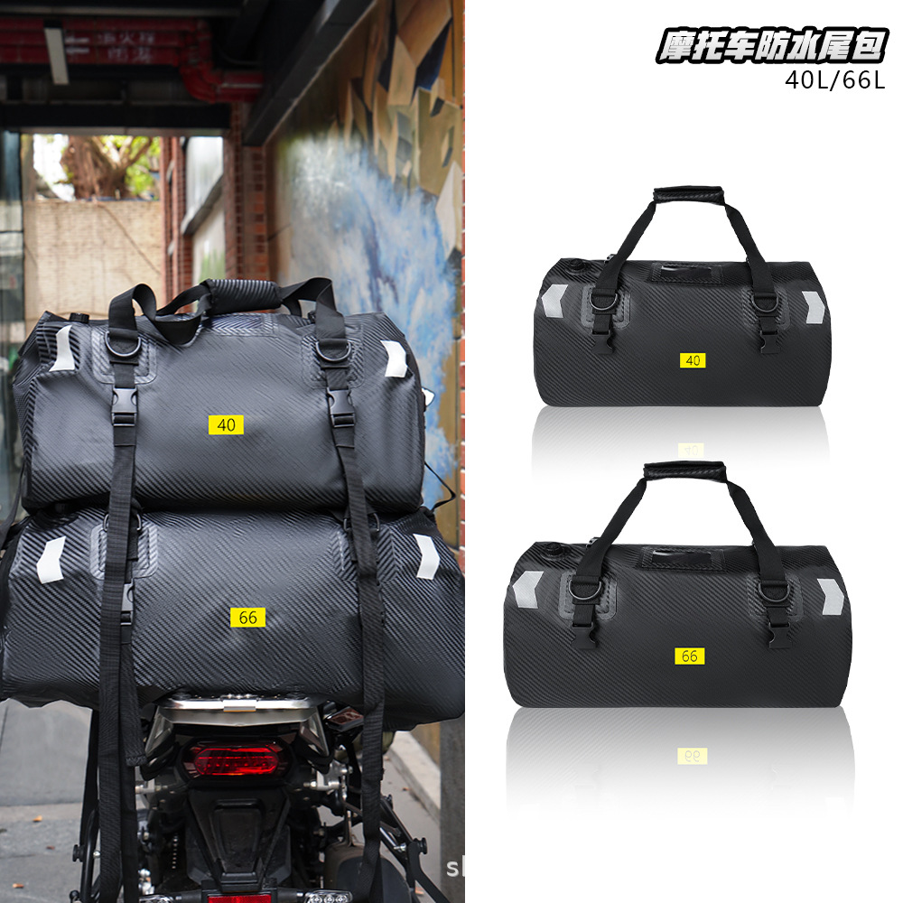 Motorcycle Riding Rear Seat Bag Fully Waterproof Carbon Fiber Pvc Material Cross-Border Hot Selling Factory Direct Sales Sufficient Spot