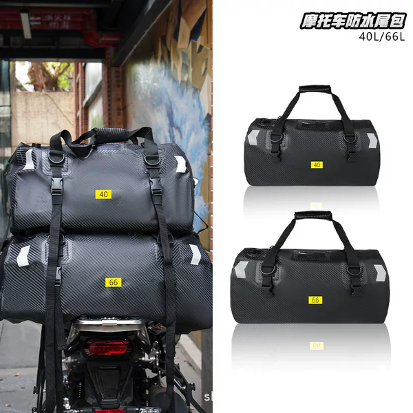 Motorcycle Riding Rear Seat Bag Fully Waterproof Carbon Fiber Pvc Material Cross-Border Hot Selling Factory Direct Sales Sufficient Spot
