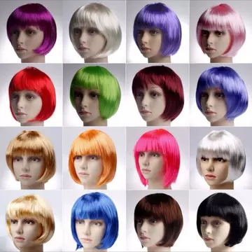 Student Hair Colorful Wig Small Apple Cheap Primary School Students Colorful Bob0 Head Short Hair Class