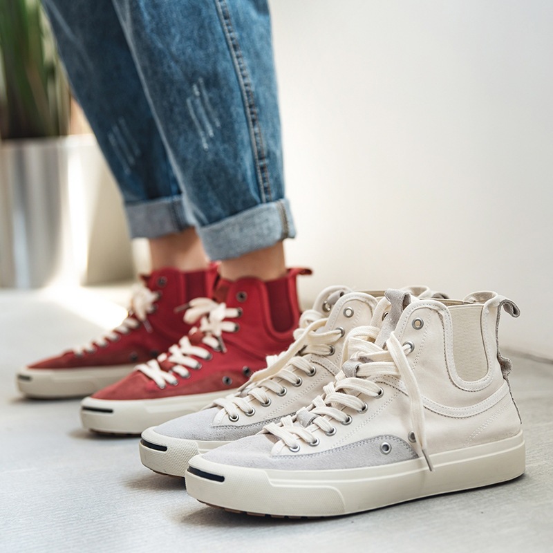 30271 Canvas Shoes for Men, Breathable and Versatile Shoes, Casual White Summer Korean Style Trendy Sneakers