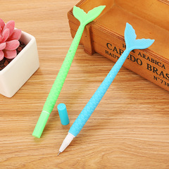 Cartoon Fish Tail Shape Neutral Pen Creative Soft Rubber Cute Student Water Pen Study Office Stationery Sign Pen Wholesale 