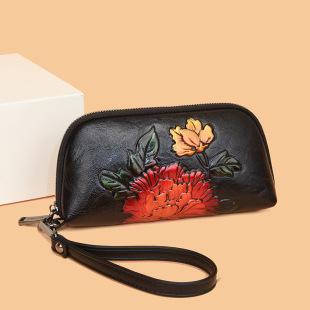 High-end Light Luxury Fashion Chinese Ethnic Style Clutch Bag Women's 2024 New All-match Casual Leather Texture Cross-border