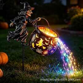Halloween Witch Cauldron Garden Light万圣节女巫坩埚花园灯