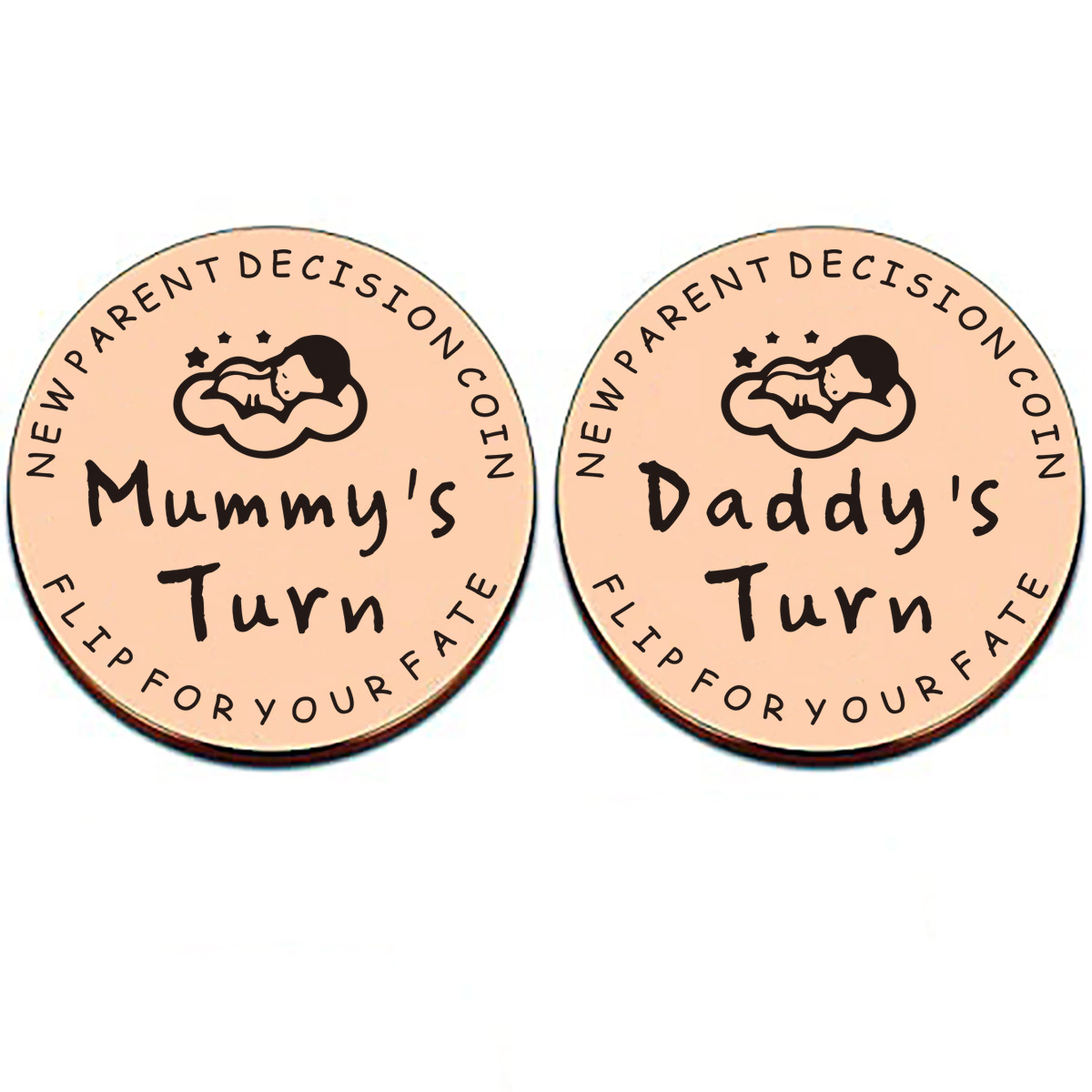 La mamá y el papá deciden moneda conmemorativa Navidad Regalo de Cumpleaños Amazon nuevo bebé padre decisión moneda