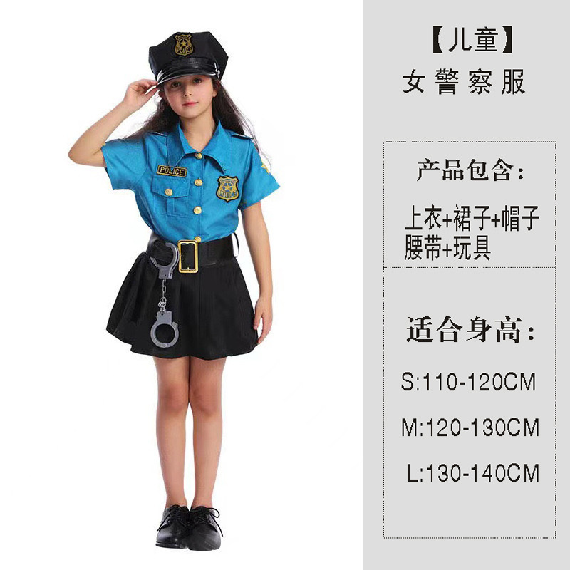 Traje transfronterizo de policía de Halloween para niños Traje de bomberos para médicos pequeños